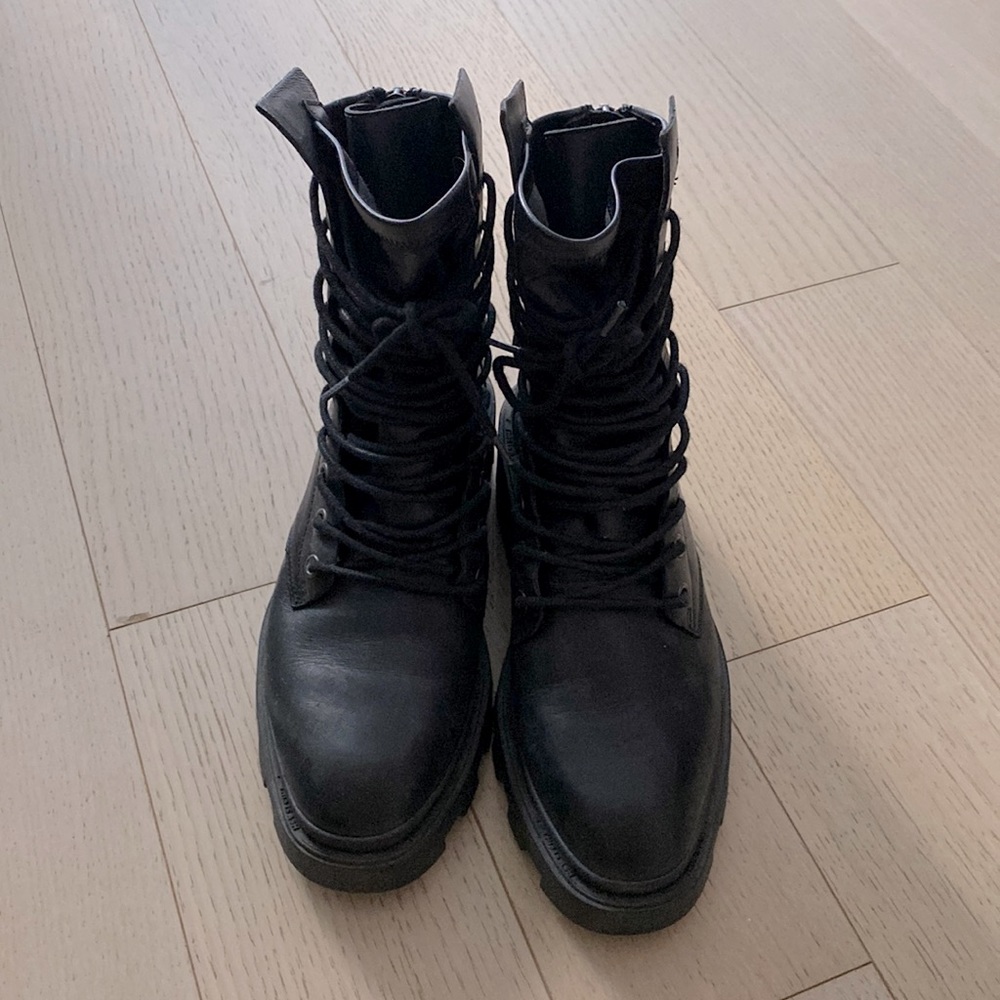 ASH Maddox platform Moto boots, size 8/38.